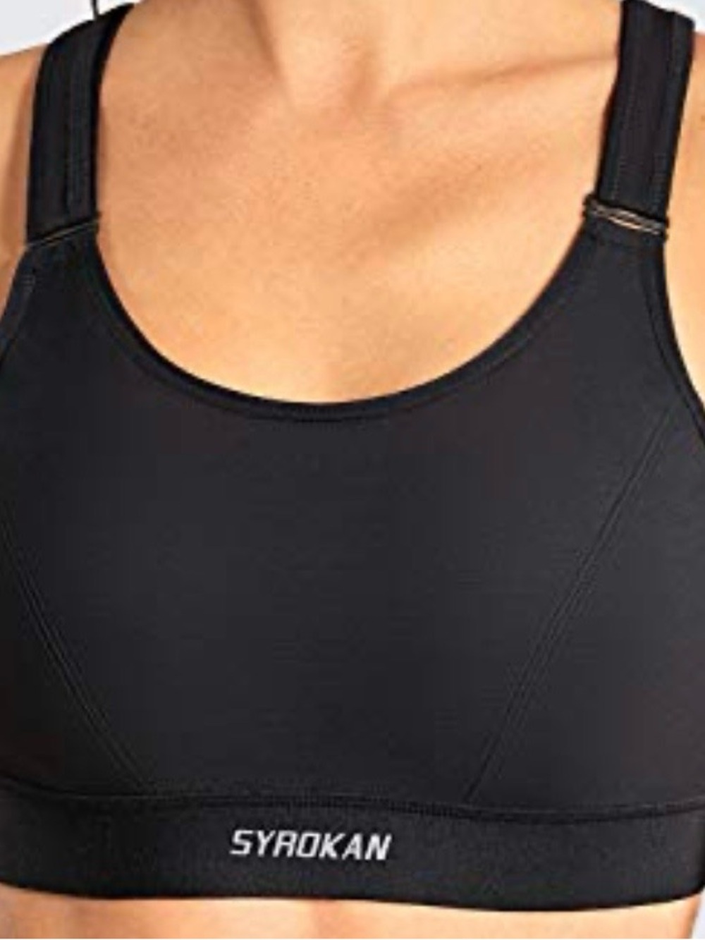 SYROKAN Black High-Impact Sports Bra 34F